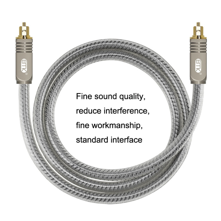 EMK YL/B Audio Digital Optical Fiber Cable Square To Square Audio Connection Cable, Length: 5m(Transparent Gray) - Audio Optical Cables by EMK | Online Shopping South Africa | PMC Jewellery | Buy Now Pay Later Mobicred