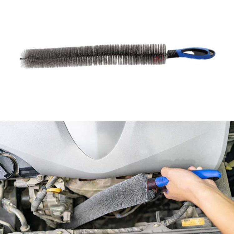 W-102 Car Steel Ring Hub Brush Long Handle Without Hair Hair Curved Cleaning Brush(Blue) - Car washing supplies by PMC Jewellery | Online Shopping South Africa | PMC Jewellery | Buy Now Pay Later Mobicred