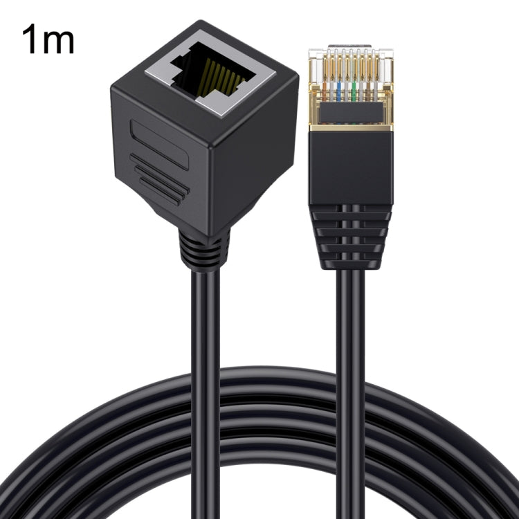 Straight Head 1m Cat 8 10G Transmission RJ45 Male To Female Computer Network Cable Extension Cable(Black) - Lan Cable and Tools by PMC Jewellery | Online Shopping South Africa | PMC Jewellery