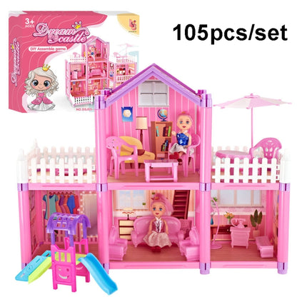 DSJ55-1 105pcs/set Children Passing Domestic Toy Doll House Princess Castle Set Simulation Disguise House - Pretend Play Toys by PMC Jewellery | Online Shopping South Africa | PMC Jewellery