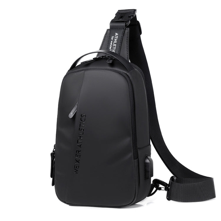 WEIXIER  X313 Men Chest Bag Crossbody Casual Small Bag Shoulder Bag External USB Port(Black) - Crossbody Bags by WEIXIER | Online Shopping South Africa | PMC Jewellery