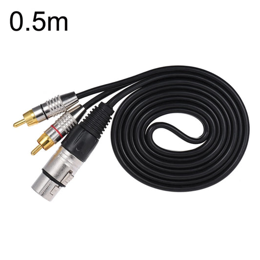 XLR Female To 2RCA Male Plug Stereo Audio Cable, Length: 0.5m - Microphone Audio Cable & Connector by PMC Jewellery | Online Shopping South Africa | PMC Jewellery