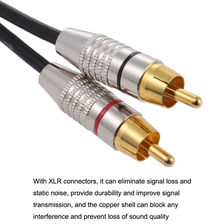 XLR Female To 2RCA Male Plug Stereo Audio Cable, Length: 10m - Microphone Audio Cable & Connector by PMC Jewellery | Online Shopping South Africa | PMC Jewellery | Buy Now Pay Later Mobicred