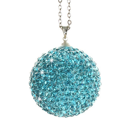 Car Diamond Crystal Ball Rearview Mirror Decoration Pendant(Lake Blue) - Ornaments by PMC Jewellery | Online Shopping South Africa | PMC Jewellery | Buy Now Pay Later Mobicred