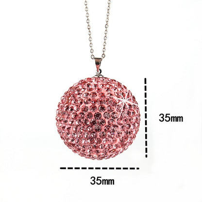 Car Diamond Crystal Ball Rearview Mirror Decoration Pendant(Pink) - Ornaments by PMC Jewellery | Online Shopping South Africa | PMC Jewellery | Buy Now Pay Later Mobicred