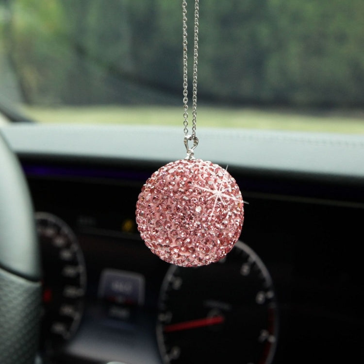 Car Diamond Crystal Ball Rearview Mirror Decoration Pendant(Lake Blue) - Ornaments by PMC Jewellery | Online Shopping South Africa | PMC Jewellery | Buy Now Pay Later Mobicred