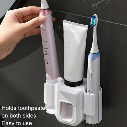 Electric Toothbrush Holder Automatic Toothpaste Squeezer Bathroom Wall Mounted Toothpaste Holder(Gray) - Toothpaste Squeezing Device by PMC Jewellery | Online Shopping South Africa | PMC Jewellery