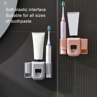 Electric Toothbrush Holder Automatic Toothpaste Squeezer Bathroom Wall Mounted Toothpaste Holder(Gray) - Toothpaste Squeezing Device by PMC Jewellery | Online Shopping South Africa | PMC Jewellery