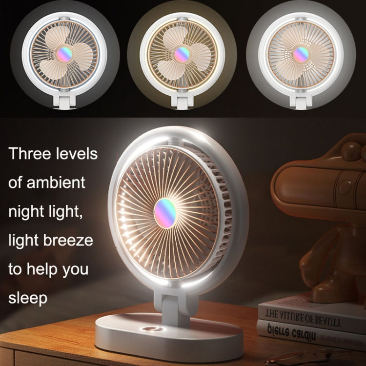 USB Lighting Fan Home Rotatable Dressing Table Fill Light Small Fan(Blue White) - Electric Fans by PMC Jewellery | Online Shopping South Africa | PMC Jewellery | Buy Now Pay Later Mobicred