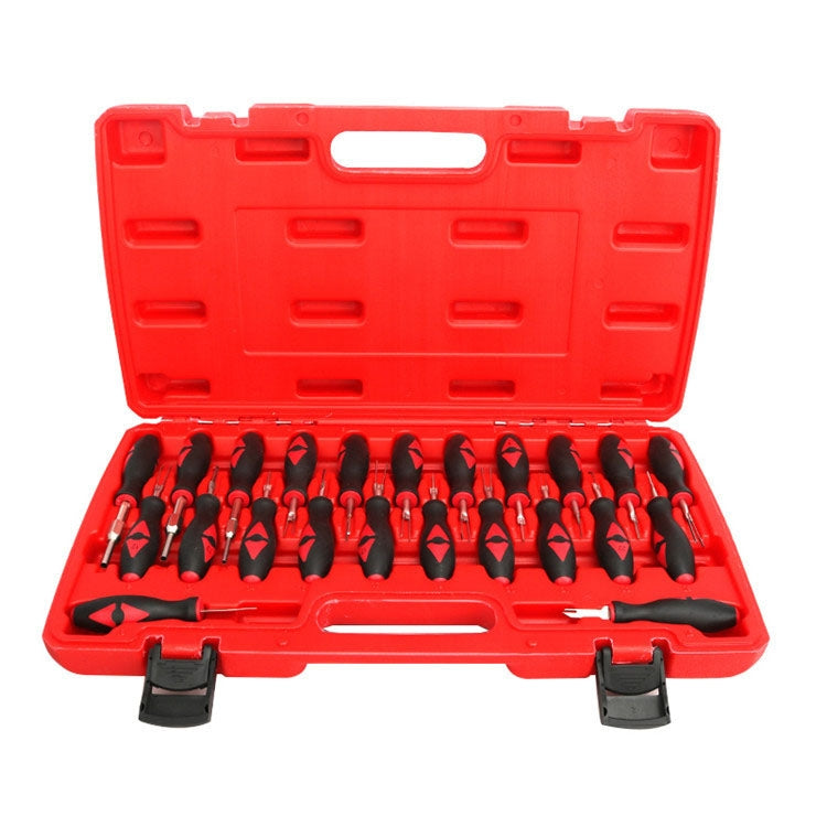 23pcs/set For Audi Terminal Remover Car Wiring Harness Plug Unlocker Pin Extractor(Red) - Booster Cable & Clip by PMC Jewellery | Online Shopping South Africa | PMC Jewellery | Buy Now Pay Later Mobicred