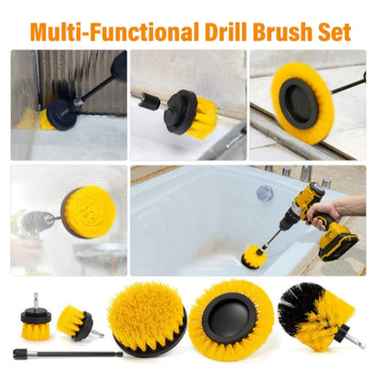 8 In 1 Electric Drill Crevice Cleaning Brush Car Wash Tool Set, Size: A Model(Yellow) - Car washing supplies by PMC Jewellery | Online Shopping South Africa | PMC Jewellery | Buy Now Pay Later Mobicred