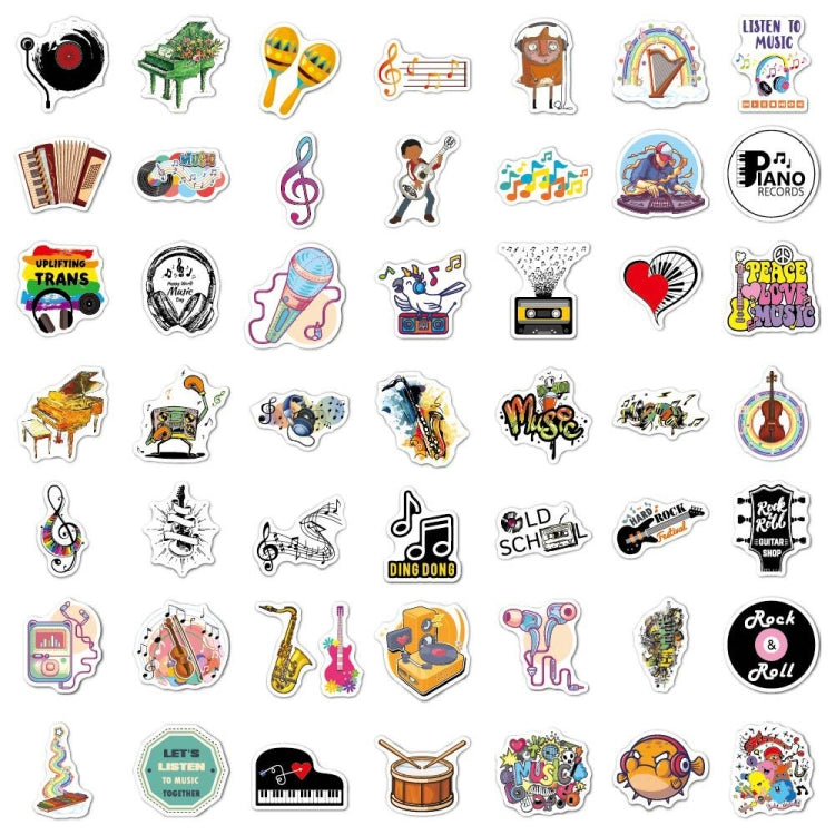 100pcs / 2 Sets Rock Band Sticker Musical Instrument Computer Suitcase Skateboard Decorative Sticker - Sticker by PMC Jewellery | Online Shopping South Africa | PMC Jewellery