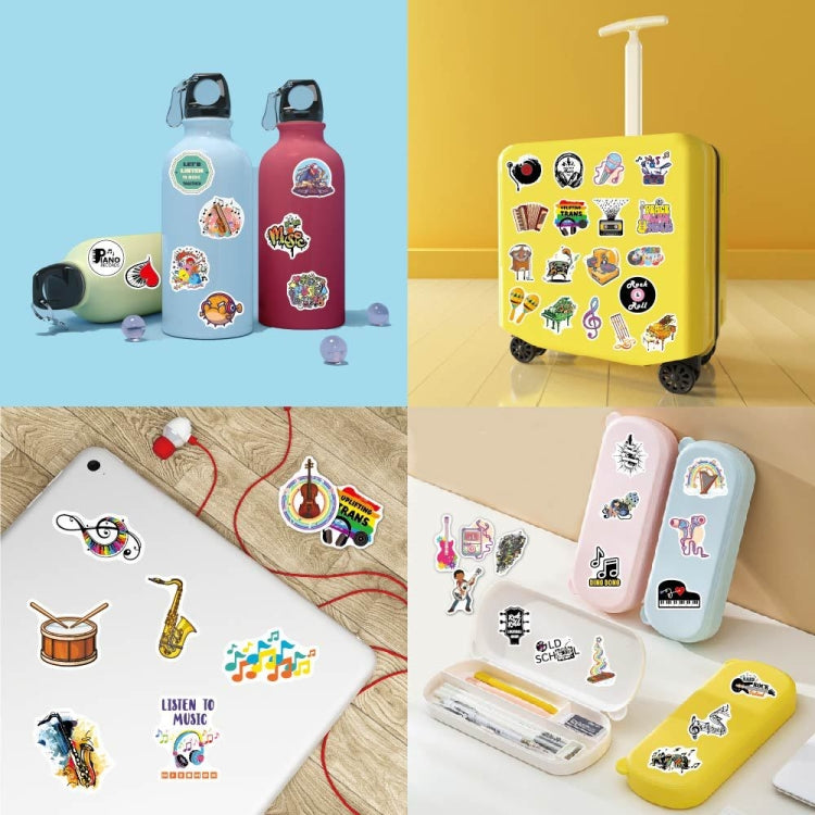 100pcs / 2 Sets Rock Band Sticker Musical Instrument Computer Suitcase Skateboard Decorative Sticker - Sticker by PMC Jewellery | Online Shopping South Africa | PMC Jewellery