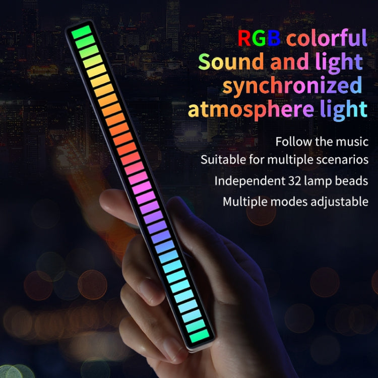 RGB Sound-controlled Rhythmic Response Lights Music Ambient LED Pick-up Lights Charging(16 Light+APP White) - Novelty Lighting by PMC Jewellery | Online Shopping South Africa | PMC Jewellery