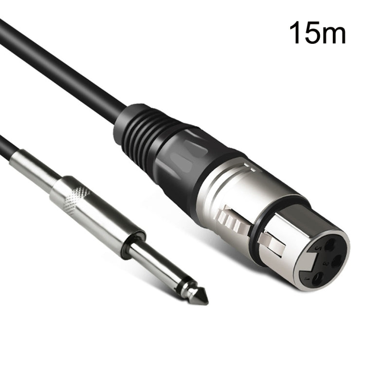 6.35mm Caron Female To XLR 2pin Balance Microphone Audio Cable Mixer Line, Size: 15m - Microphone Audio Cable & Connector by PMC Jewellery | Online Shopping South Africa | PMC Jewellery | Buy Now Pay Later Mobicred