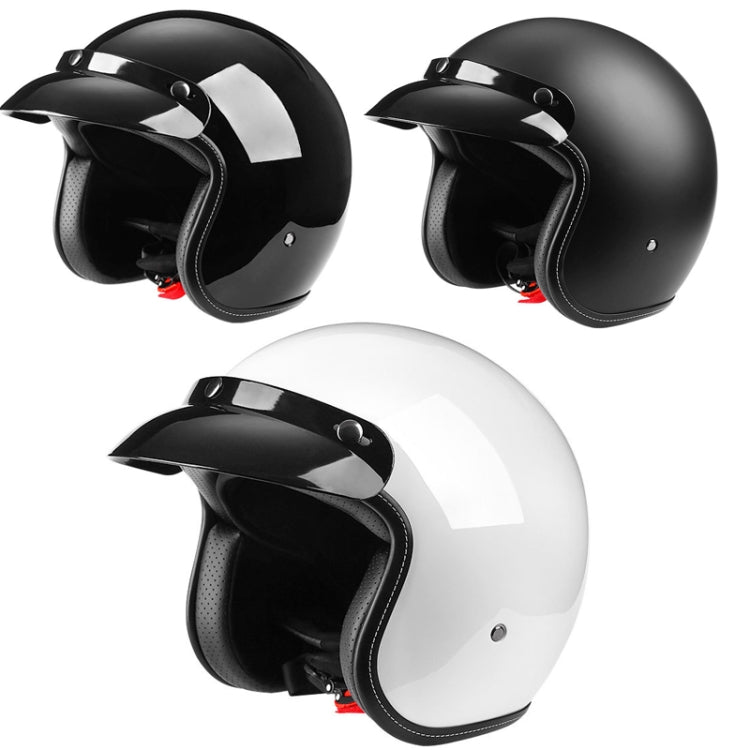 BYB 701 All Seasons Retro Motorcycle Helmet, Size: L(Bright Black) - Helmets by BYB | Online Shopping South Africa | PMC Jewellery | Buy Now Pay Later Mobicred