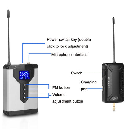 Q6 1 Drag 2 Wireless Lavalier With Stand USB Computer Recording Microphone Live Phone SLR Lavalier Microphone - Microphone by PMC Jewellery | Online Shopping South Africa | PMC Jewellery | Buy Now Pay Later Mobicred