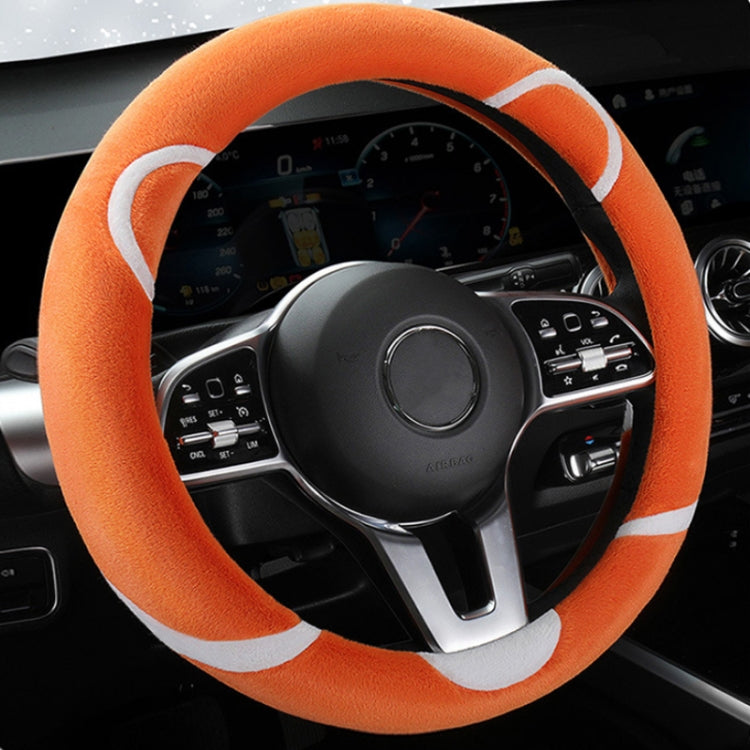 Car Steering Wheel Cartoon Short Fluff Handle Cover, Size: 38cm(Orange Round) - Seat Belts & Padding by PMC Jewellery | Online Shopping South Africa | PMC Jewellery | Buy Now Pay Later Mobicred