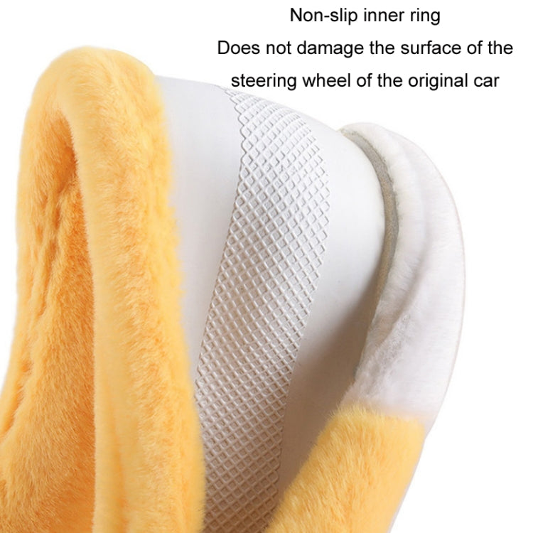 Car Steering Wheel Cartoon Short Fluff Handle Cover, Size: 38cm(Yellow D Shape) - Seat Belts & Padding by PMC Jewellery | Online Shopping South Africa | PMC Jewellery | Buy Now Pay Later Mobicred