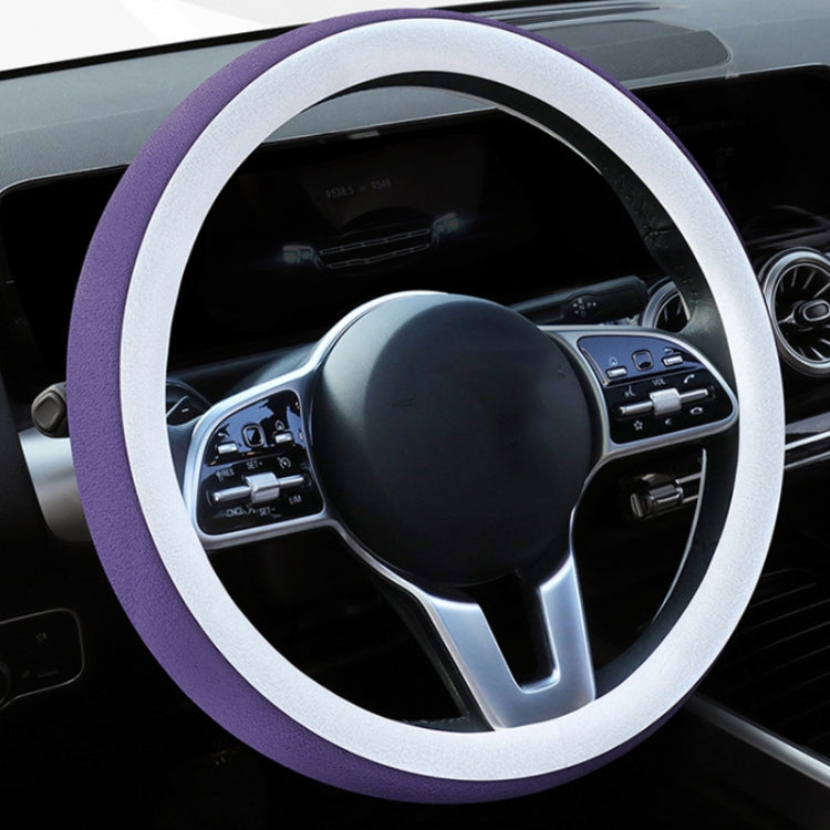 Car Steering Wheel Short Plush Winter Non-slip Grip Cover, Size: 38cm(Round Purple) - Steering Wheel Accessories by PMC Jewellery | Online Shopping South Africa | PMC Jewellery | Buy Now Pay Later Mobicred