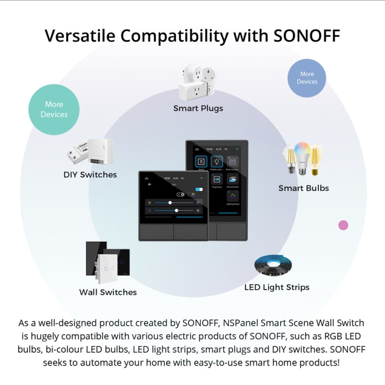 Sonoff NSPanel WiFi Smart Scene Switch Thermostat Temperature All-in-One Control Touch Screen, EU Plug (White) - Smart Switch by Sonoff | Online Shopping South Africa | PMC Jewellery | Buy Now Pay Later Mobicred