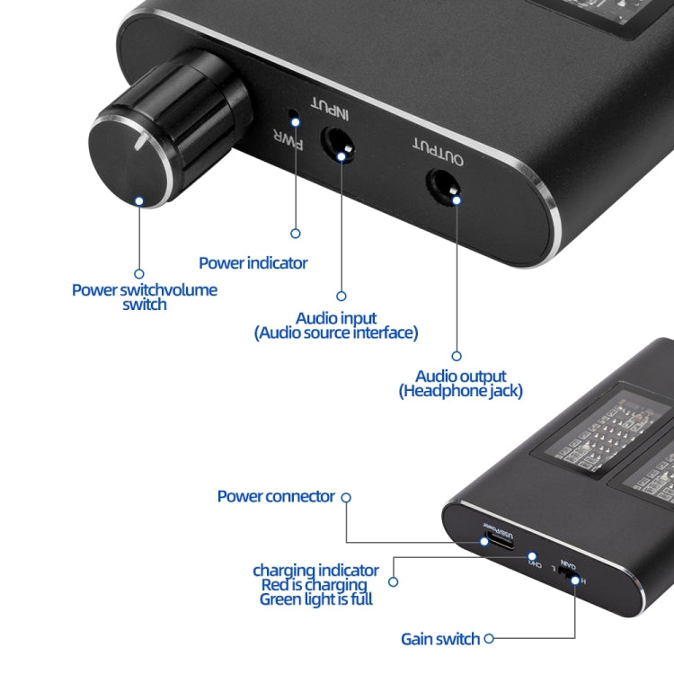 EF002 16-150 Ohm Headphone Amplifier Adjustable Audio Amp With 3.5mm Jack Cable -  by PMC Jewellery | Online Shopping South Africa | PMC Jewellery