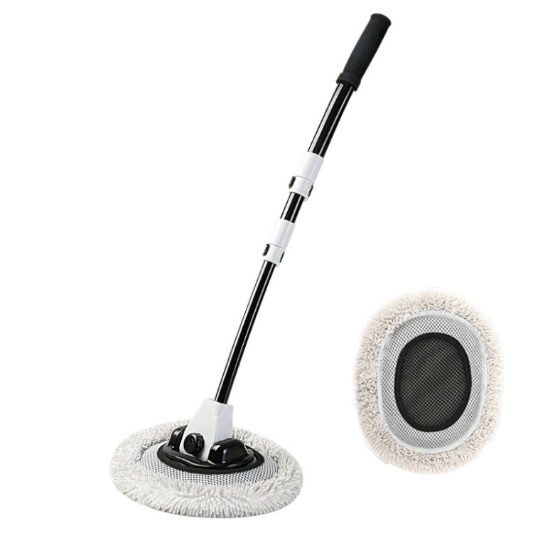 Soft Hair Curved Rod Car Wash Long Handle Telescopic Mop, Color: Black White Replacement Head - Car washing supplies by PMC Jewellery | Online Shopping South Africa | PMC Jewellery