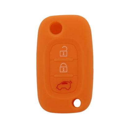 For Mercedes-Benz Smart Folding 2pcs 3 Button Silicone Key Case(Orange) - Car Key Cases by PMC Jewellery | Online Shopping South Africa | PMC Jewellery