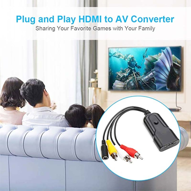 K13W HDMI To AV 1080P HD Converter, Cable Length: 0.5m(Black) - Converter by PMC Jewellery | Online Shopping South Africa | PMC Jewellery | Buy Now Pay Later Mobicred