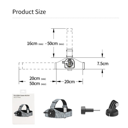 TELESIN Head Strap Double Mount Skidproof Multiangle Adjustment for Action Camera Accessories - Head Belt by TELESIN | Online Shopping South Africa | PMC Jewellery | Buy Now Pay Later Mobicred