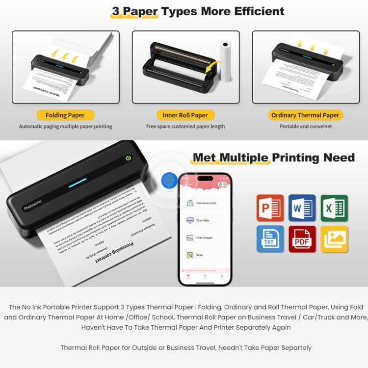 Phomemo M832 300dpi Wireless Thermal Portable Printer, Size: A4 Version(White) - Printer by Phomemo | Online Shopping South Africa | PMC Jewellery | Buy Now Pay Later Mobicred