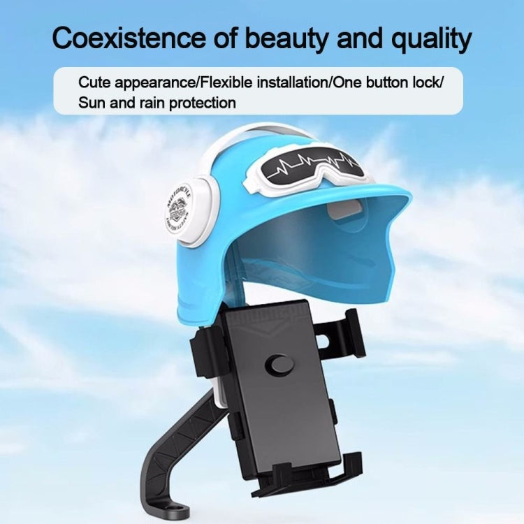 Small Helmet Sunscreen Phone Stand Bracket Motorcycle Mobile Phone Holder,Spec: White Helmet - Holder by PMC Jewellery | Online Shopping South Africa | PMC Jewellery | Buy Now Pay Later Mobicred