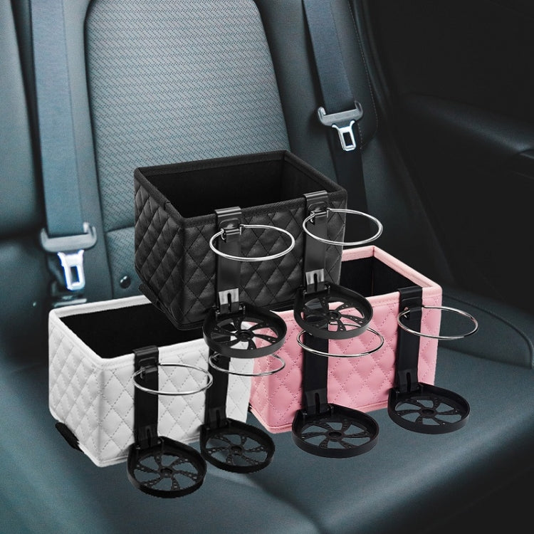 Car Armrest Box Folding Storage Box Multifunctional Water Cup Holder(Leather Black) - Stowing Tidying by PMC Jewellery | Online Shopping South Africa | PMC Jewellery | Buy Now Pay Later Mobicred