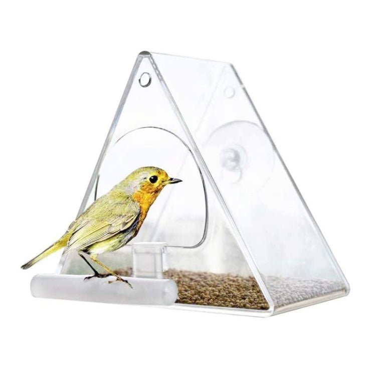 Acrylic Bird Cage Transparent Pet Box Triangle Bird Feeder - Food Bowls by PMC Jewellery | Online Shopping South Africa | PMC Jewellery