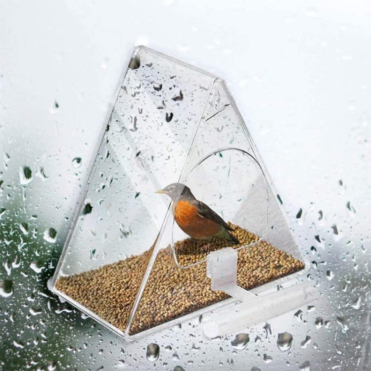 Acrylic Bird Cage Transparent Pet Box Triangle Bird Feeder - Food Bowls by PMC Jewellery | Online Shopping South Africa | PMC Jewellery