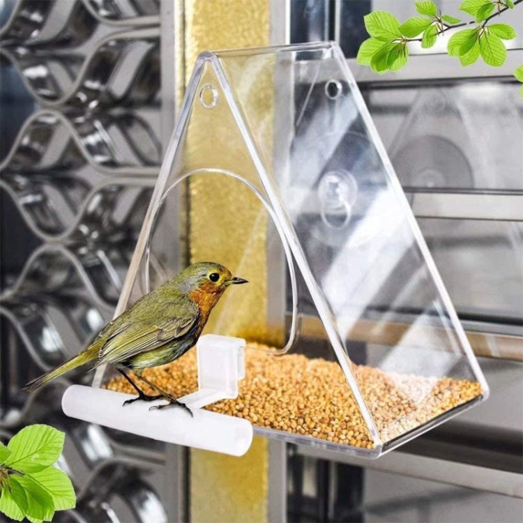 Acrylic Bird Cage Transparent Pet Box Triangle Bird Feeder - Food Bowls by PMC Jewellery | Online Shopping South Africa | PMC Jewellery