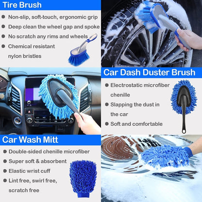 22pcs/set WRS-CS29 Car Wash Cleaning Brush Set Car Interior Crevice Cleaning Electric Drill Brush - Car washing supplies by PMC Jewellery | Online Shopping South Africa | PMC Jewellery