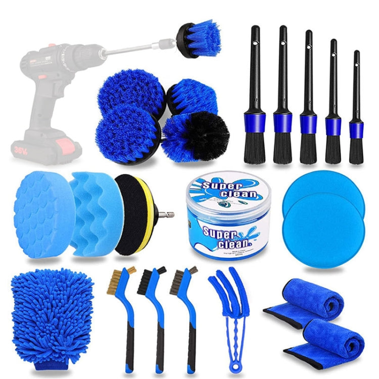 24pcs/set WRS-CS29 Car Wash Cleaning Brush Set Car Interior Crevice Cleaning Electric Drill Brush - Car washing supplies by PMC Jewellery | Online Shopping South Africa | PMC Jewellery | Buy Now Pay Later Mobicred