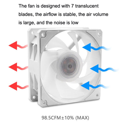 MF12025 5V ARGB 12cm Water Cold Radiator Large Air Volume Chassis Fan(White) - Fan Cooling by PMC Jewellery | Online Shopping South Africa | PMC Jewellery | Buy Now Pay Later Mobicred