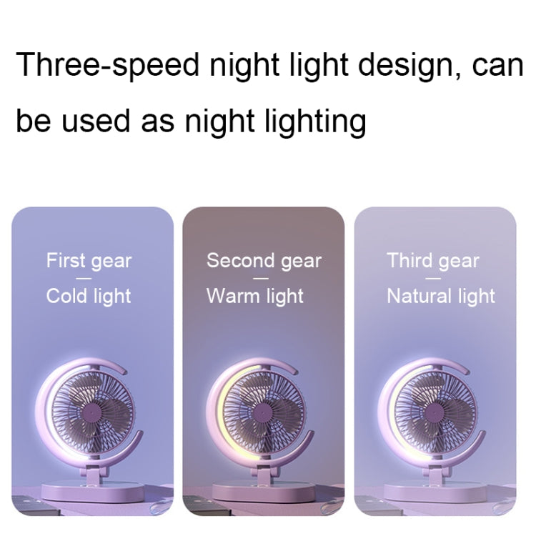 LF-002 Mini USB Rechargeable Light Desktop Fan Rotatable Night Light Silent Fan(Purple) - Electric Fans by PMC Jewellery | Online Shopping South Africa | PMC Jewellery | Buy Now Pay Later Mobicred