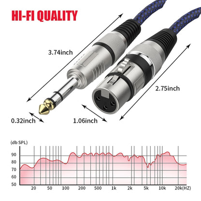 12m Blue and Black Net TRS 6.35mm Male To Caron Female Microphone XLR Balance Cable - Microphone Audio Cable & Connector by PMC Jewellery | Online Shopping South Africa | PMC Jewellery | Buy Now Pay Later Mobicred