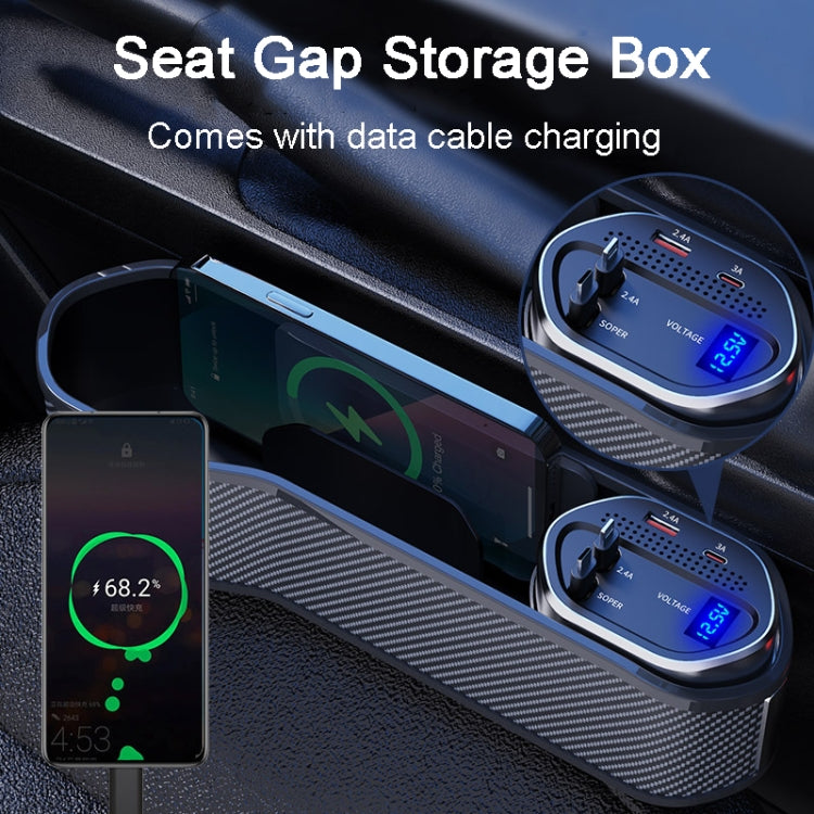 Vehicle Seat Gap Storage Box Organizer Front Seat Console Side Pocket ,Spec: Wireless Charging Ordinary  Wire - Stowing Tidying by PMC Jewellery | Online Shopping South Africa | PMC Jewellery | Buy Now Pay Later Mobicred