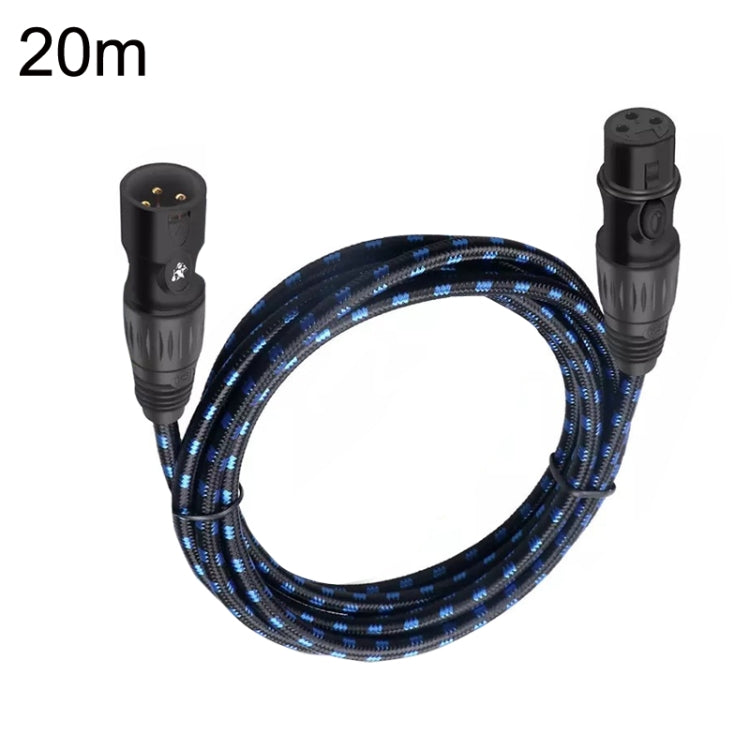 KN006 20m Male To Female Canon Line Audio Cable Microphone Power Amplifier XLR Cable(Black Blue) - Microphone Audio Cable & Connector by PMC Jewellery | Online Shopping South Africa | PMC Jewellery | Buy Now Pay Later Mobicred