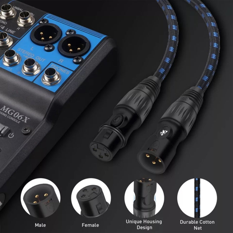 KN006 20m Male To Female Canon Line Audio Cable Microphone Power Amplifier XLR Cable(Black Blue) - Microphone Audio Cable & Connector by PMC Jewellery | Online Shopping South Africa | PMC Jewellery | Buy Now Pay Later Mobicred