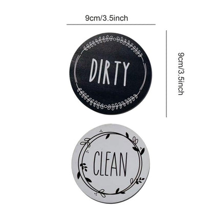 Dishwasher Round Magnet Clean Dirty Sign Double-Sided Dishwasher Magnet Cover(Black Blue) - Dish Washers & Accessories by PMC Jewellery | Online Shopping South Africa | PMC Jewellery