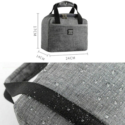 Portable Lunch Bag Thermal Insulated Lunch Box Tote Cooler Handbag 24  x 17 x 14cm(Gray) - Lunch Bags by PMC Jewellery | Online Shopping South Africa | PMC Jewellery