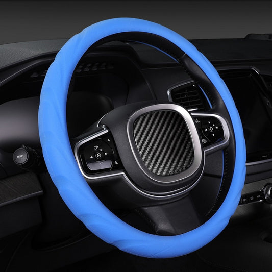 Silicone Non-slip Wear-resistant Steering Wheel Cover, Size: 37-42cm(Blue) - Steering Wheel Accessories by PMC Jewellery | Online Shopping South Africa | PMC Jewellery | Buy Now Pay Later Mobicred