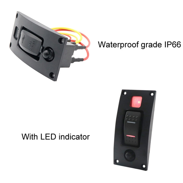 Marine Self-Locking Resetting Switch With Overload Protection Indicator Light ON-OFF-ON 3 Switch - Marine Accessories & Parts by PMC Jewellery | Online Shopping South Africa | PMC Jewellery | Buy Now Pay Later Mobicred