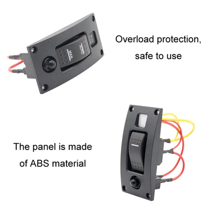 Marine Self-Locking Resetting Switch With Overload Protection Indicator Light ON-OFF-ON 3 Switch (Printed) - Marine Accessories & Parts by PMC Jewellery | Online Shopping South Africa | PMC Jewellery | Buy Now Pay Later Mobicred