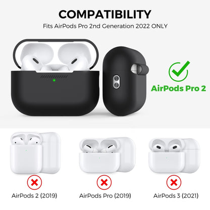 For AirPods Pro 2 AhaStyle PT187 Silicone One-Piece Protective Case With Lanyard Case(Black) - For AirPods Pro 2 by AhaStyle | Online Shopping South Africa | PMC Jewellery | Buy Now Pay Later Mobicred